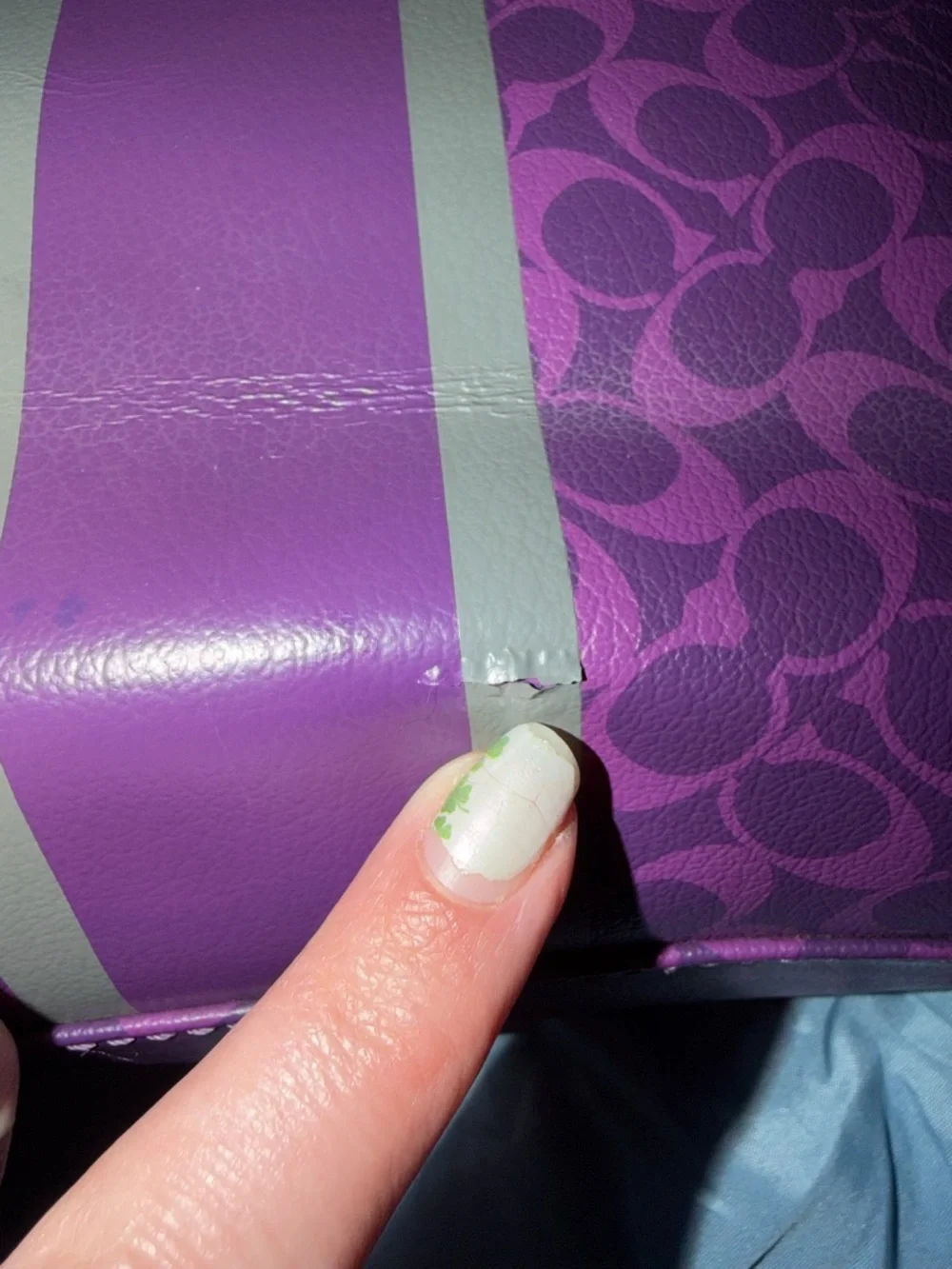 Coach 2010 Purple Signature Stripe Tote Bag - Picture 8 of 12